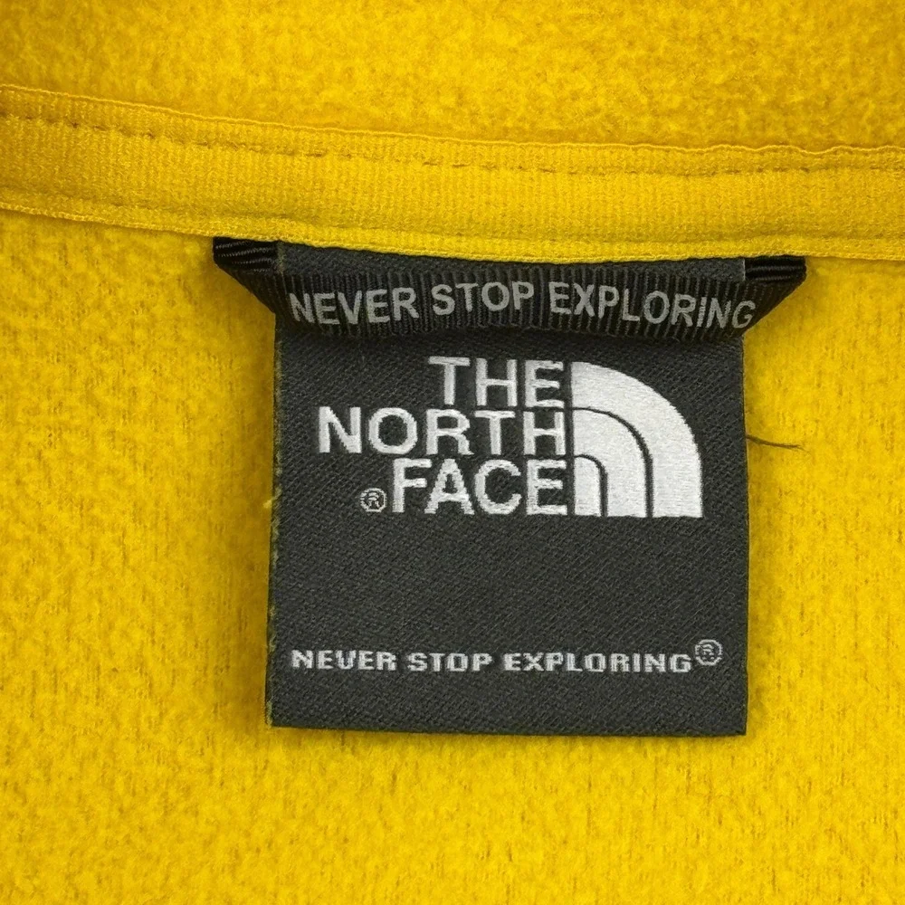 The‎ North Face Sweatshirt Mens 2XL Yellow Fleece Pullover Long Sleeve 1/4 Zip